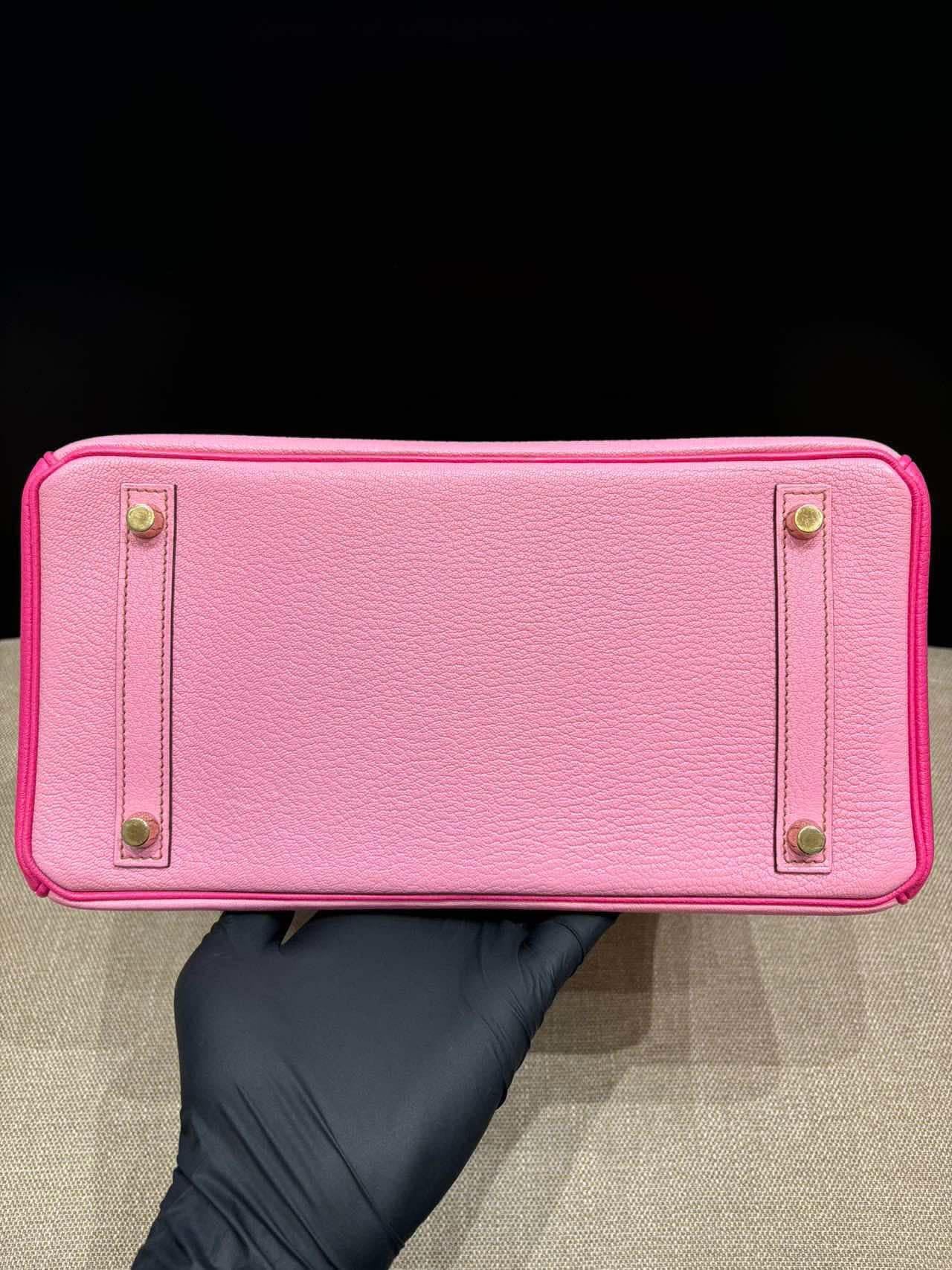 Hermes Birkin 30 Bubblegum 5P with rose tyrien special order bag GHW For Sale 1