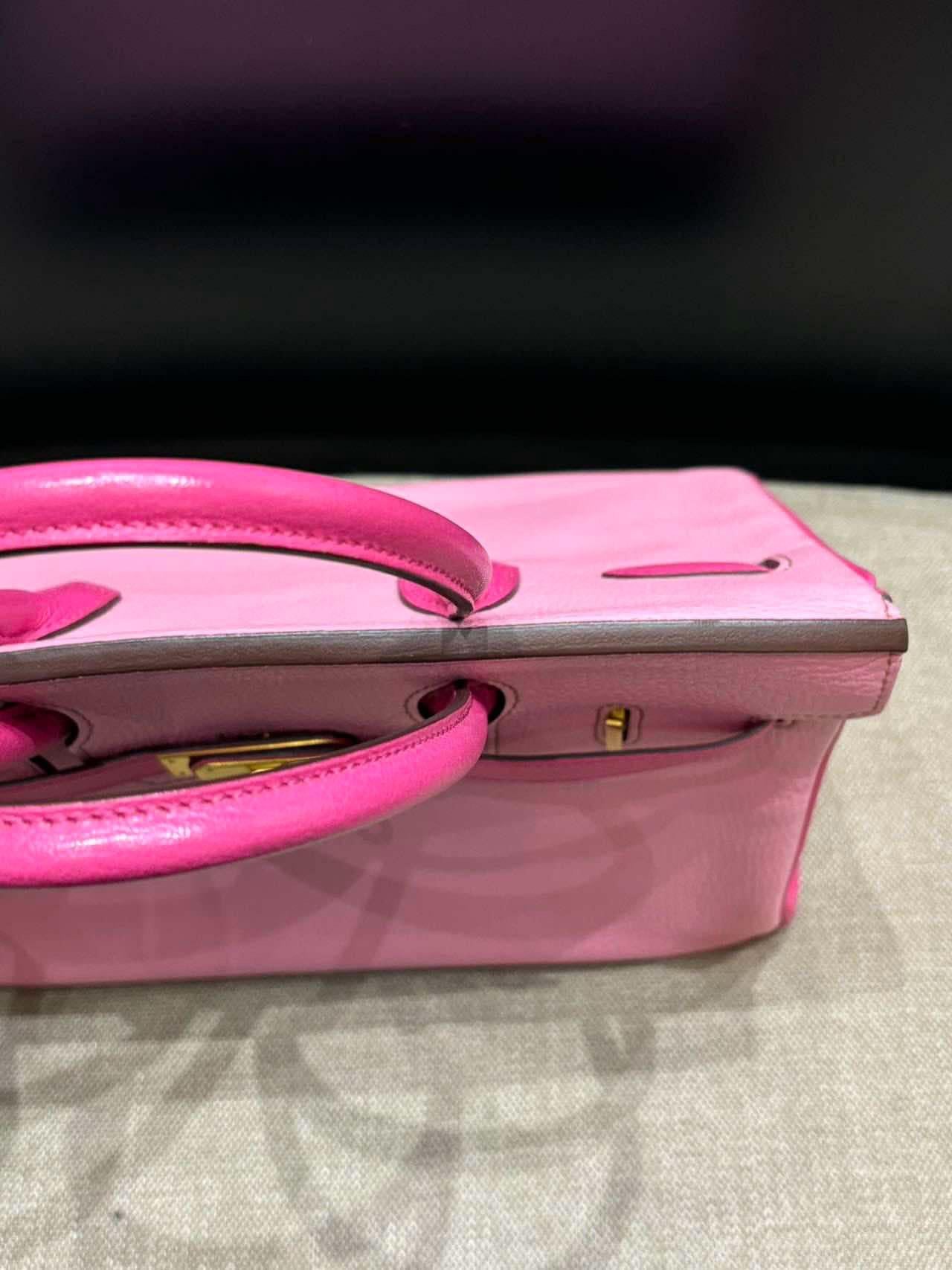Hermes Birkin 30 Bubblegum 5P with rose tyrien special order bag GHW For Sale 2