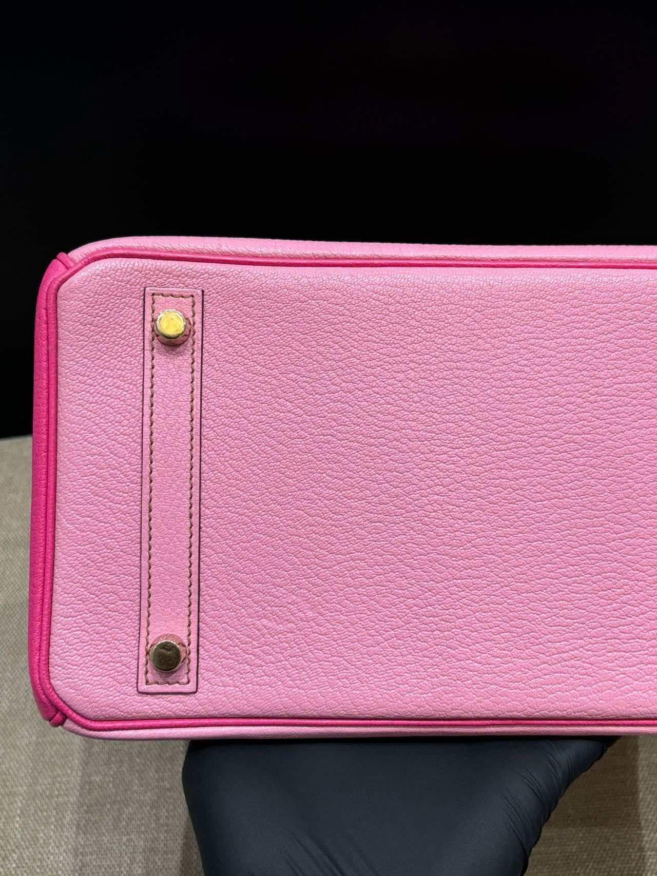 Hermes Birkin 30 Bubblegum 5P with rose tyrien special order bag GHW For Sale 3