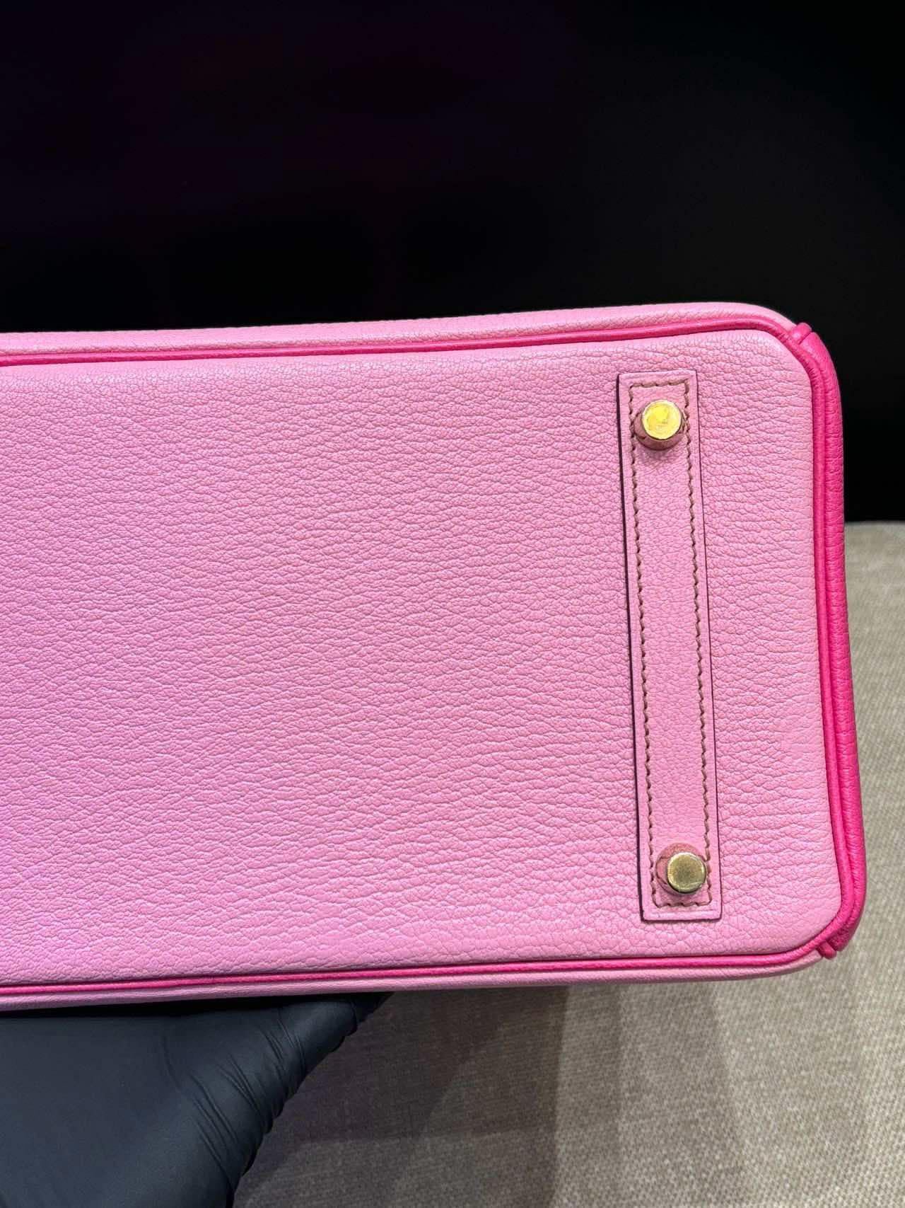 Hermes Birkin 30 Bubblegum 5P with rose tyrien special order bag GHW For Sale 4