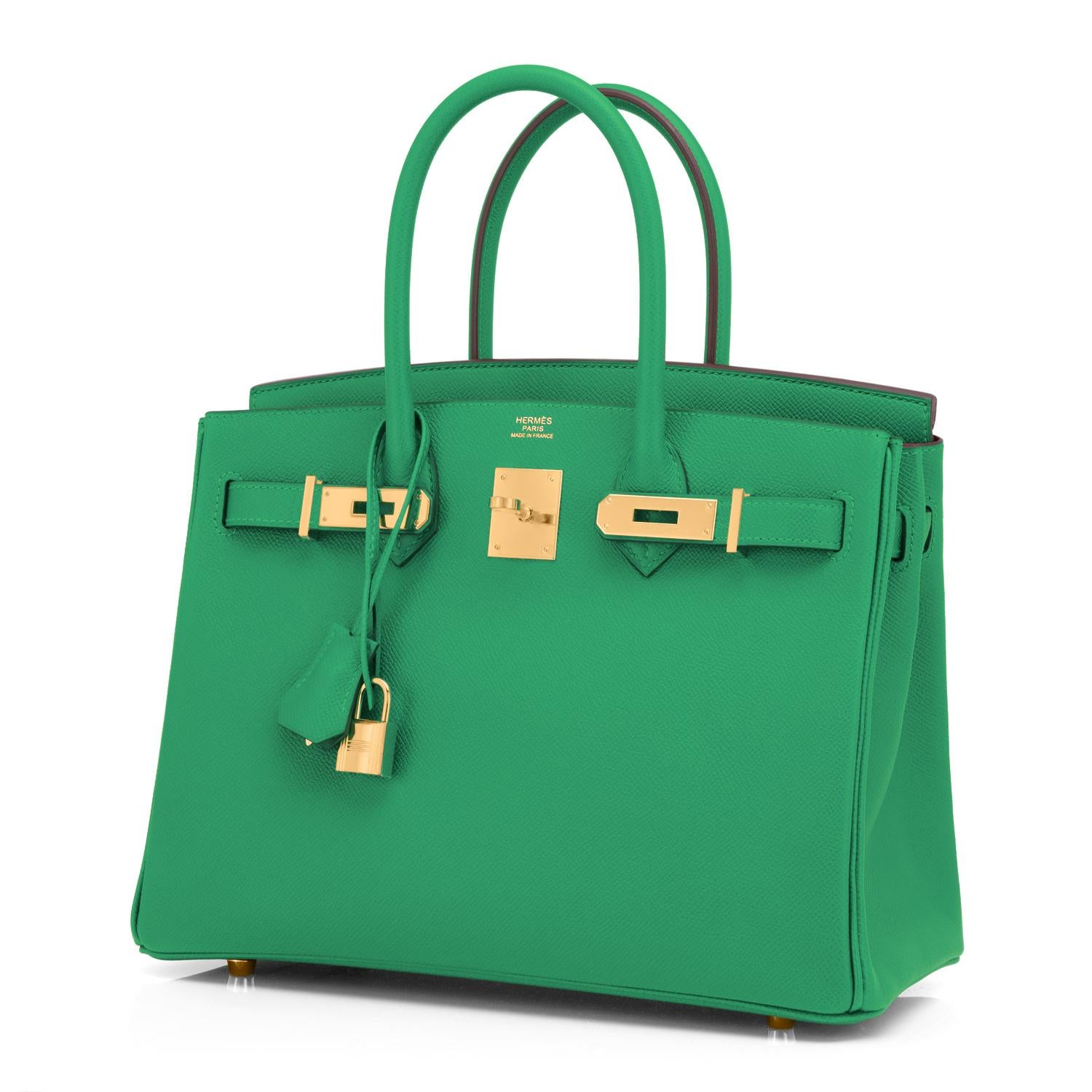 Hermes Birkin 30 Cactus Emerald Green Epsom Gold Bag Y Stamp, 2020 In New Condition In New York, NY