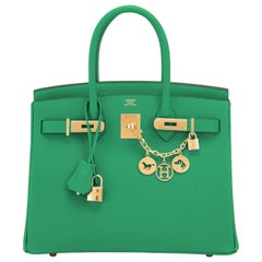 Hermes Birkin 30 Cactus Emerald Green Epsom Gold Bag Y Stamp, 2020