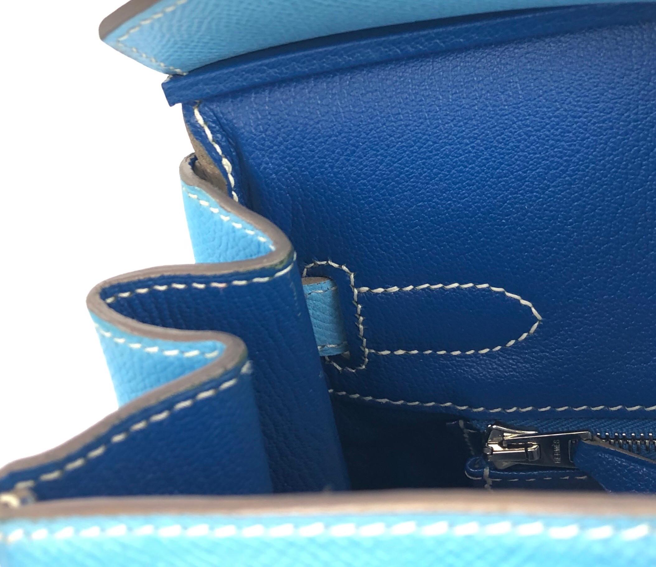 Hermes Birkin 30 Candy Collection Blue Celeste Mykonos Epsom Palladium Hardware  In Excellent Condition In Miami, FL