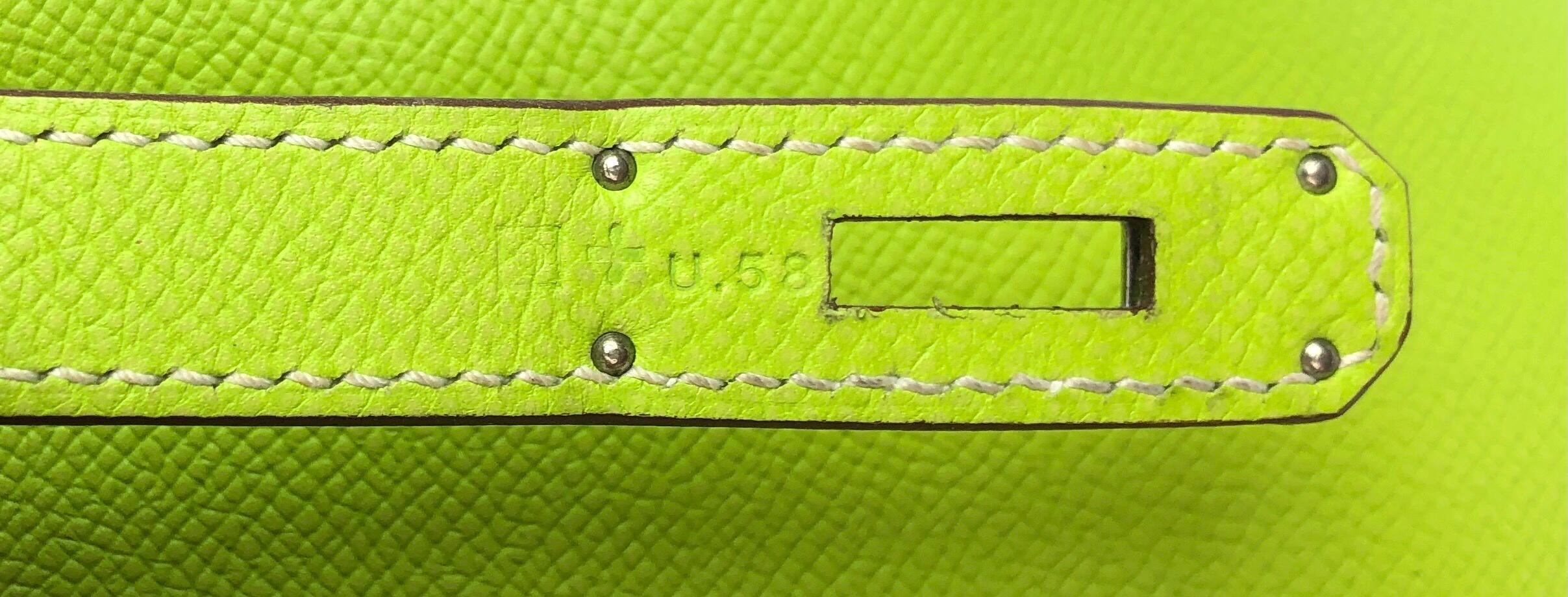 Hermes Birkin 30 Candy Collection Kiwi Lime Linchen Green Palladium Hardware  3