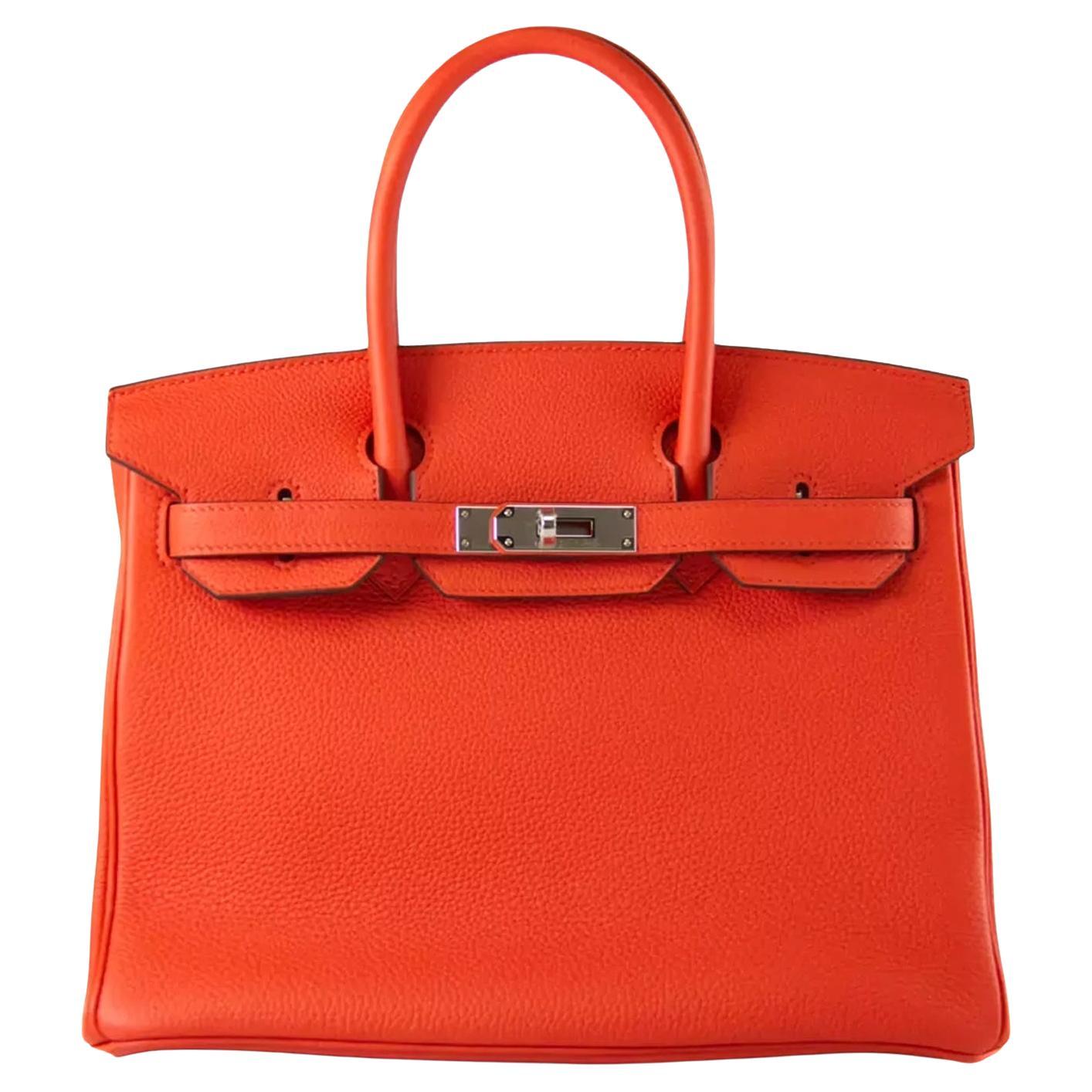 Hermes Birkin 30 Capucine Togo Leather with Palladium Hardware Handbag