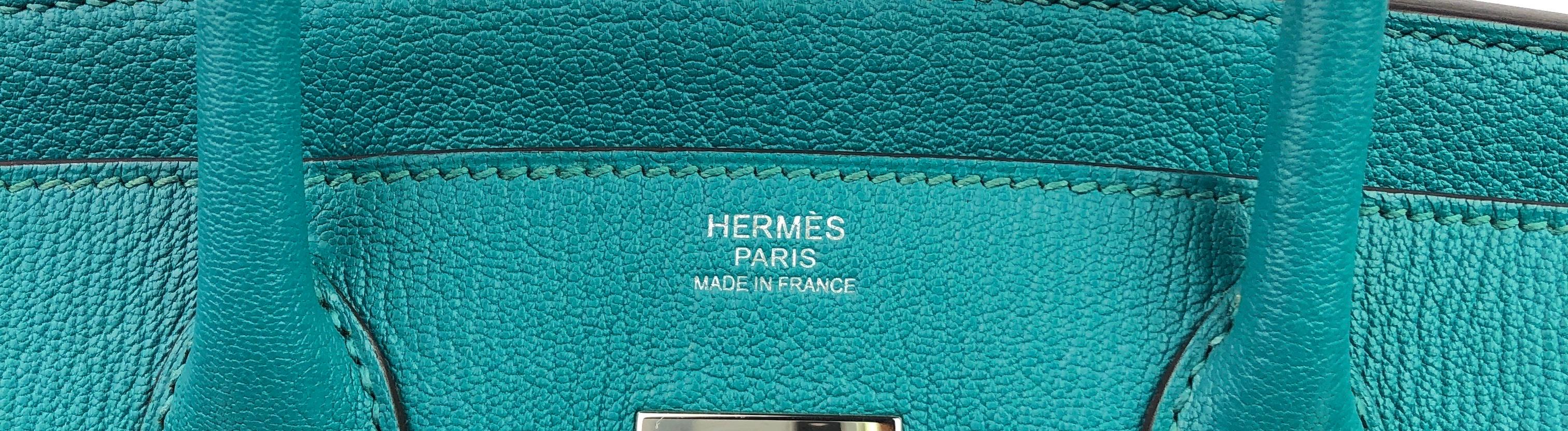 Hermes Birkin 30 Chèvre Mysore Blue Paon Palladium Hardware  2