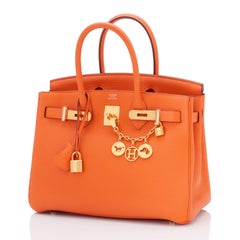 Hermes Birkin 30 Classic Hermes Orange Birkin Gold Hardware U Stamp, 2022 RARE
