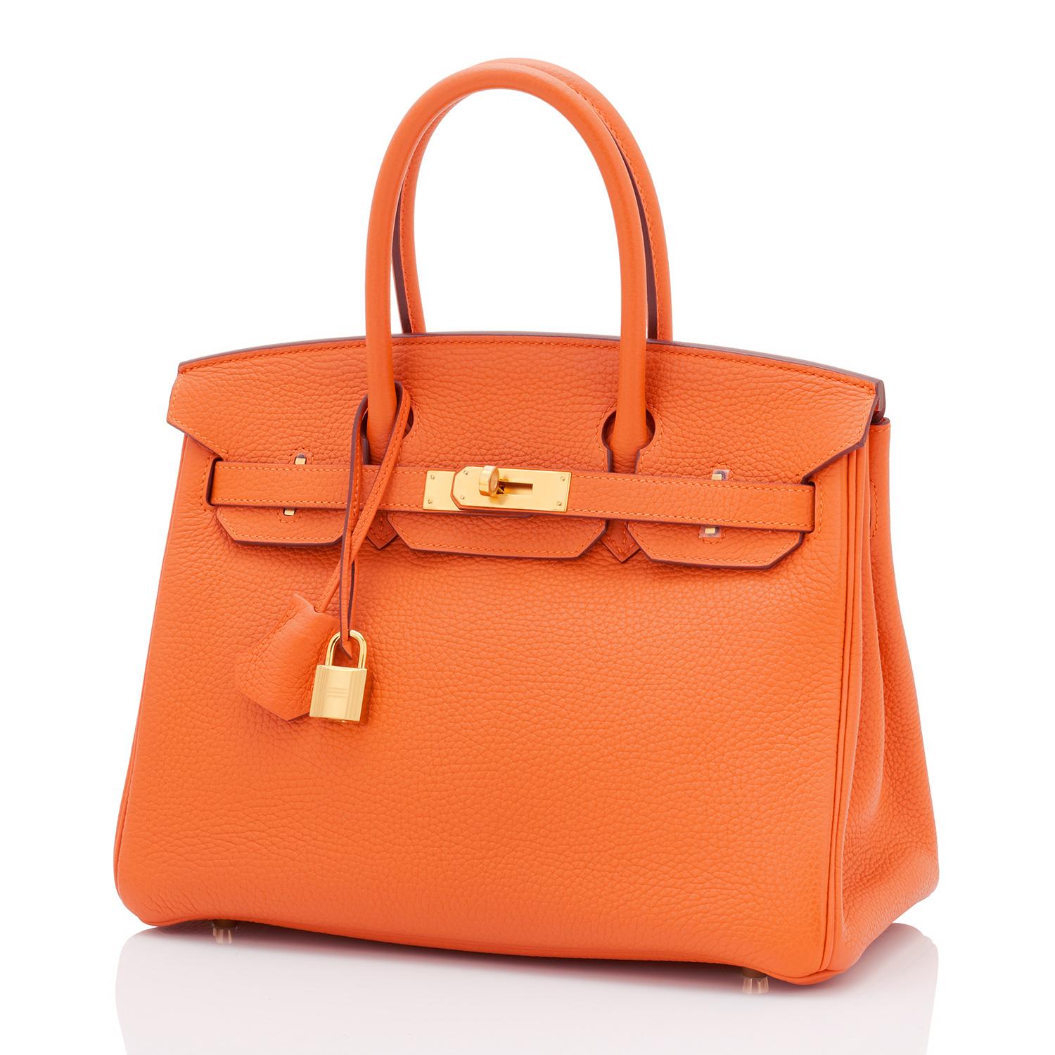 Hermes Birkin 30 Classic Hermes Orange Birkin Gold Hardware U Stamp, 2022 RARE 1