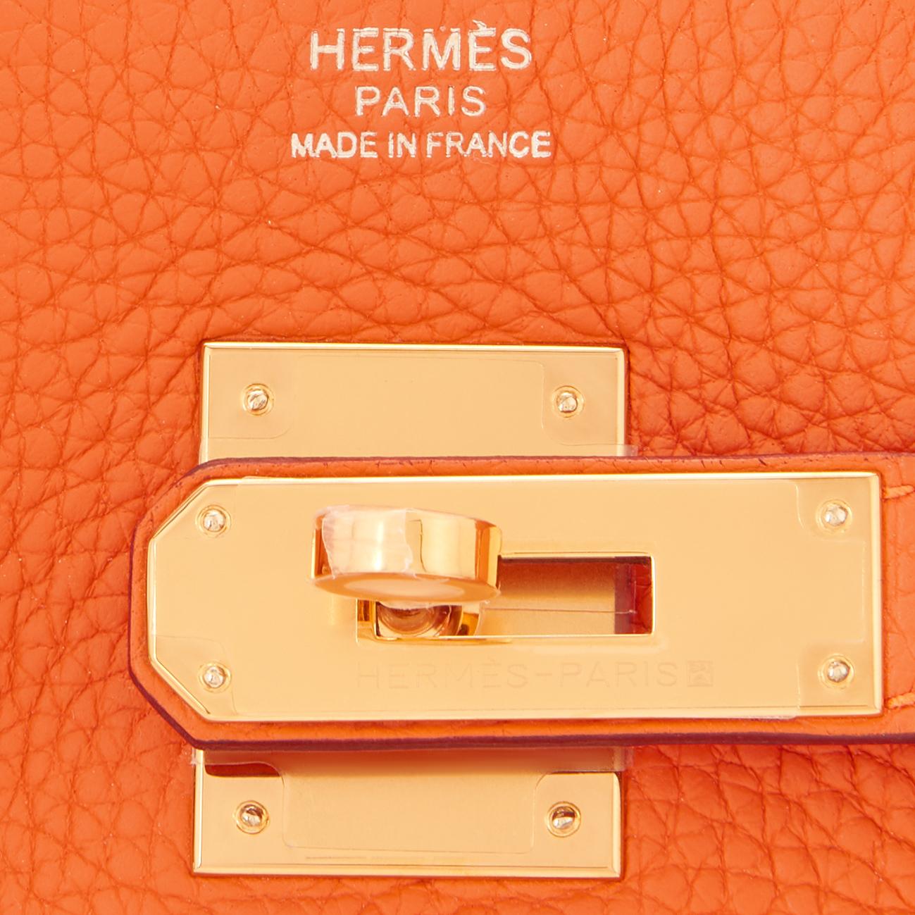 Hermes Birkin 30 Classic Hermes Orange Birkin Gold Hardware W Stamp, 2024 RARE 7