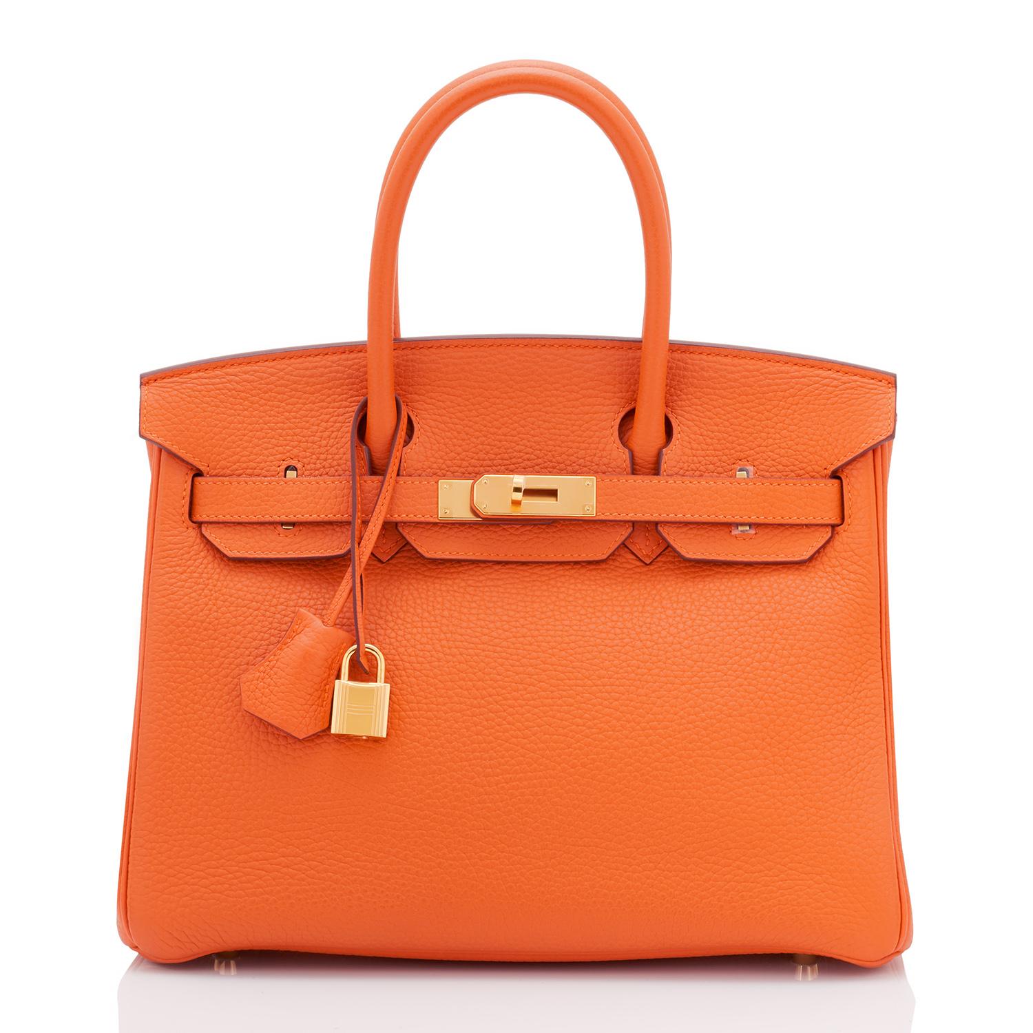 Hermes Birkin 30 Classic Hermes Orange Birkin Gold Hardware W Stamp, 2024 RARE In New Condition In New York, NY