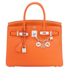 Hermès Birkin 30 Klassische Hermes Orange Birkin U Stempel, 2022 EXTREMELY SELTEN