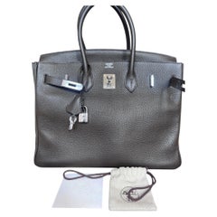 HERMES BIRKIN 30 cm Olive green with silver hardware
