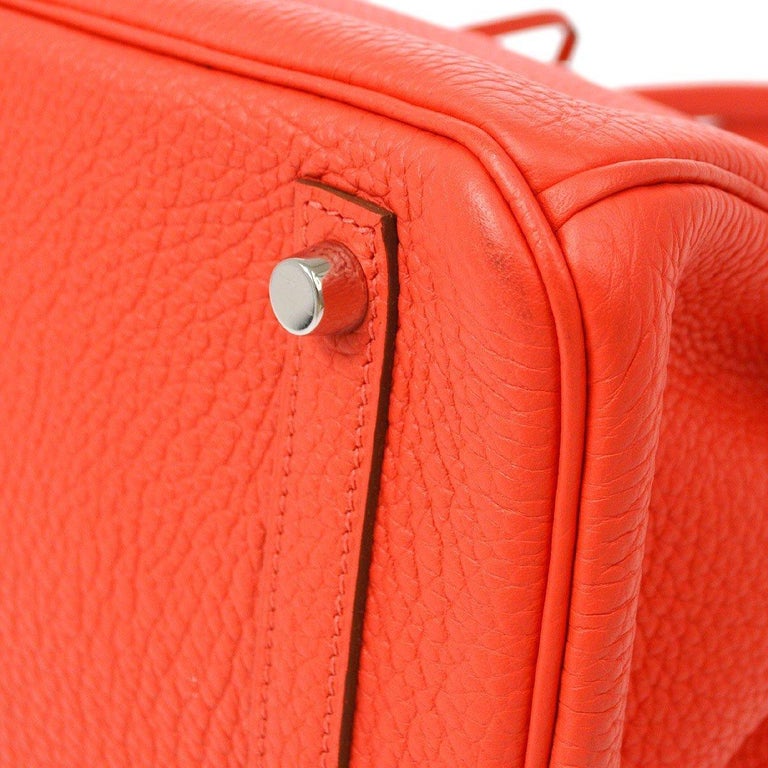 Hermès HERMES BIRKIN BAG 30 ALLIGATOR Red Orange Coral Exotic leather  ref.609638 - Joli Closet