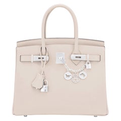 Hermes Birkin 30 Craie Off-White Epsom Palladium Hardware