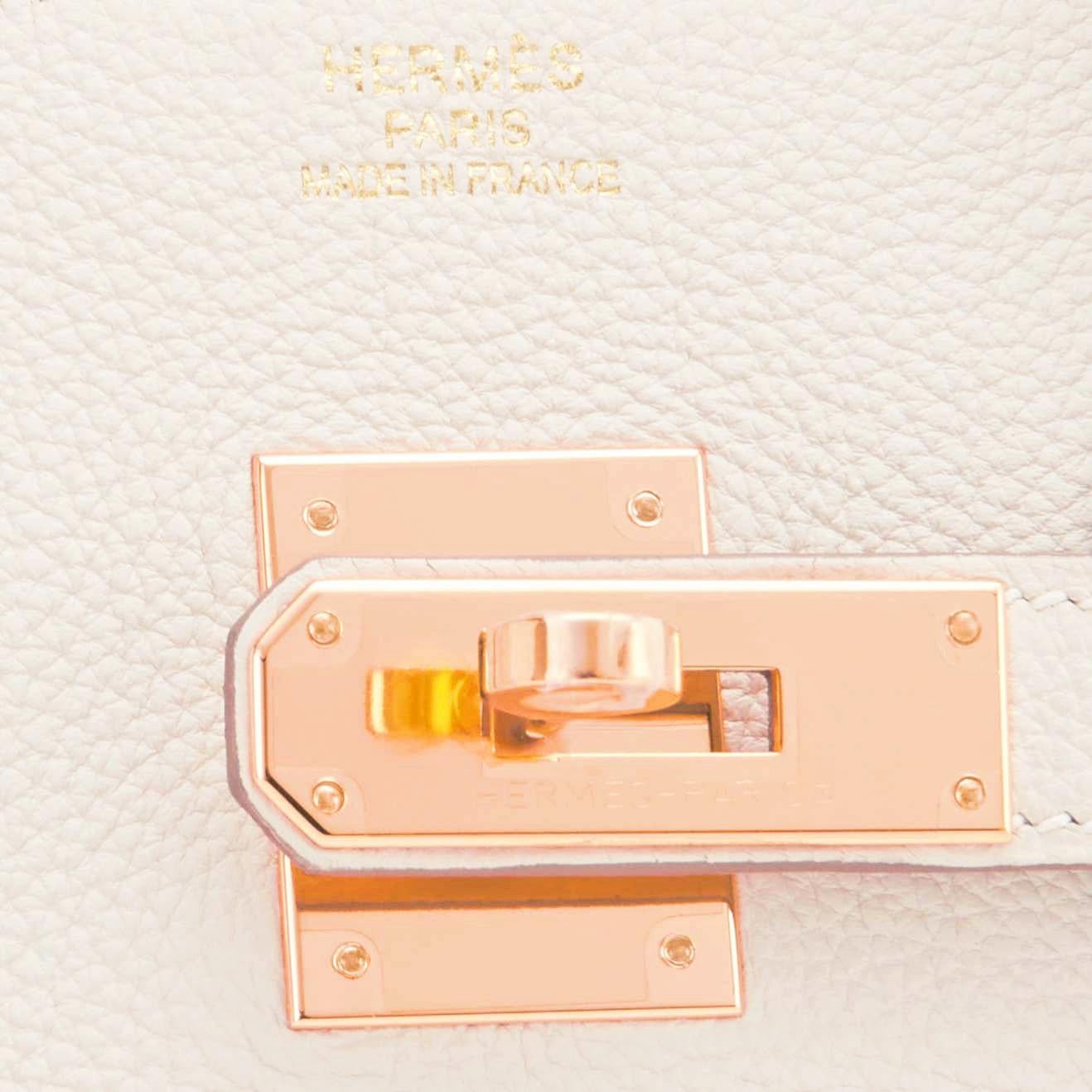 Hermes Birkin 30 Craie Rose Gold Hardware Togo Chalk Off White Bag Y Stamp, 2020 3