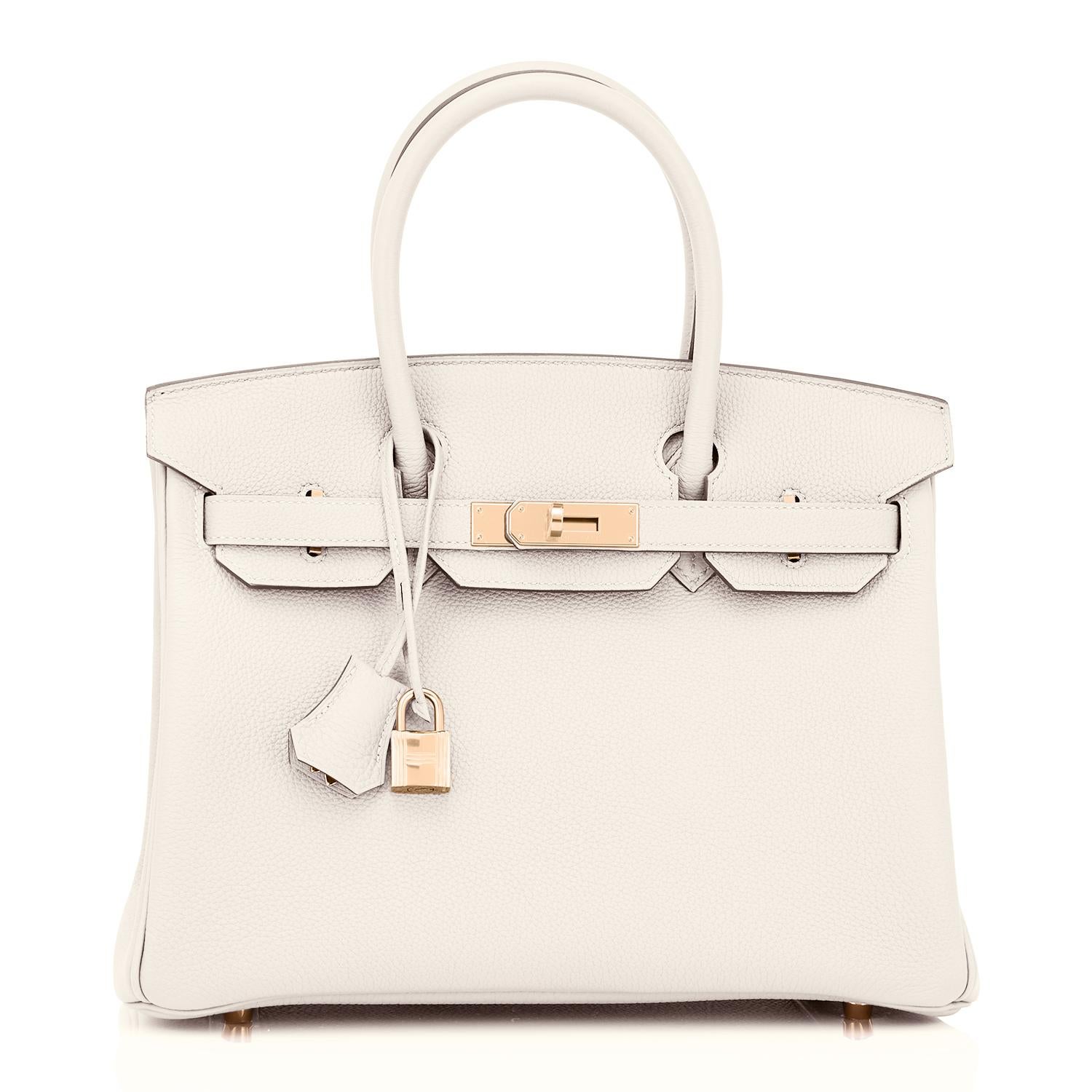 Hermes Birkin 30 Craie Rose Gold Hardware Togo Chalk Off White Bag Y Stamp, 2020 In New Condition In New York, NY