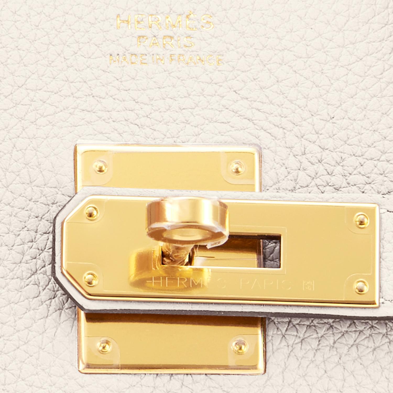 Hermes Birkin 30 Craie Togo Chalk Off White Gold Hardware Bag B Stamp, 2023 For Sale 3