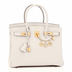 Hermes Birkin 30 Craie Togo Chalk Off White Gold Hardware Bag B Stamp, 2023