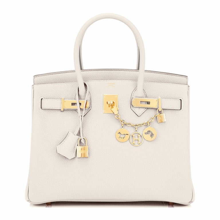 Hermes Birkin 25 Hand Bag Togo Leather White B:2023 Auction