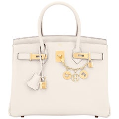 Hermes Birkin 30 Blanc White Epsom Gold Hardware #R - Vendome