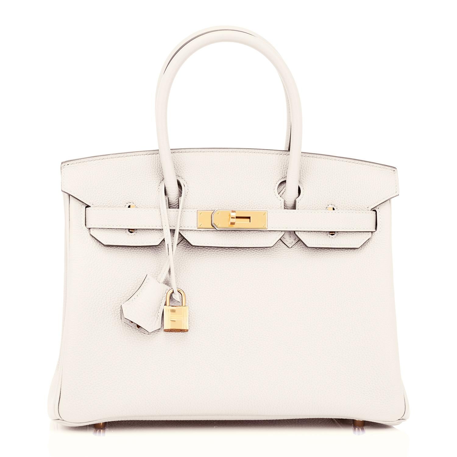 Women's Hermes Birkin 30 Craie Togo Chalk Off White Gold Hardware Bag Y Stamp, 2020