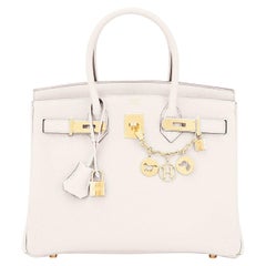 Sac Hermès Birkin 30 Craie Togo finitions métalliques en or et blanc cassé estampillé Y:: 2020