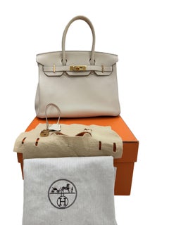 Hermes Birkin 30 Craie Togo Leather With Yellow Gold Hardware Handbag
