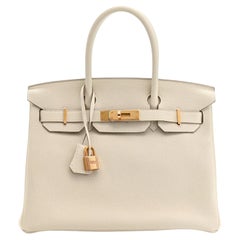 Hermes Birkin 30 Craie Togo Leather With Yellow Gold Hardware Handbag