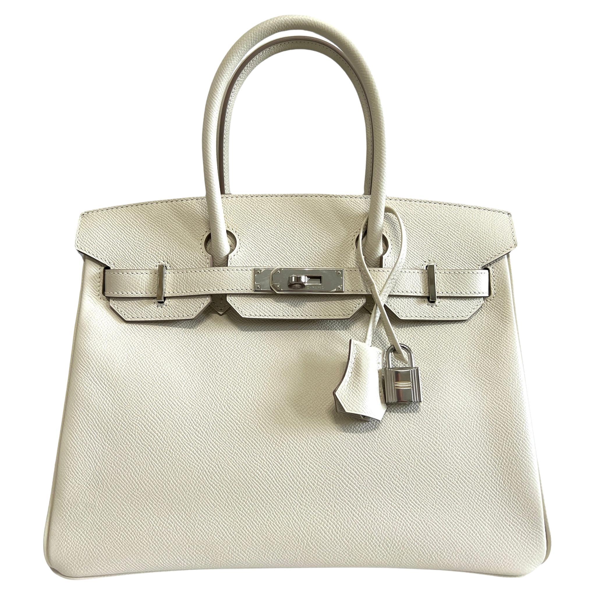 Hermes Birkin 30 Craie White Epsom Leather Palladium Hardware