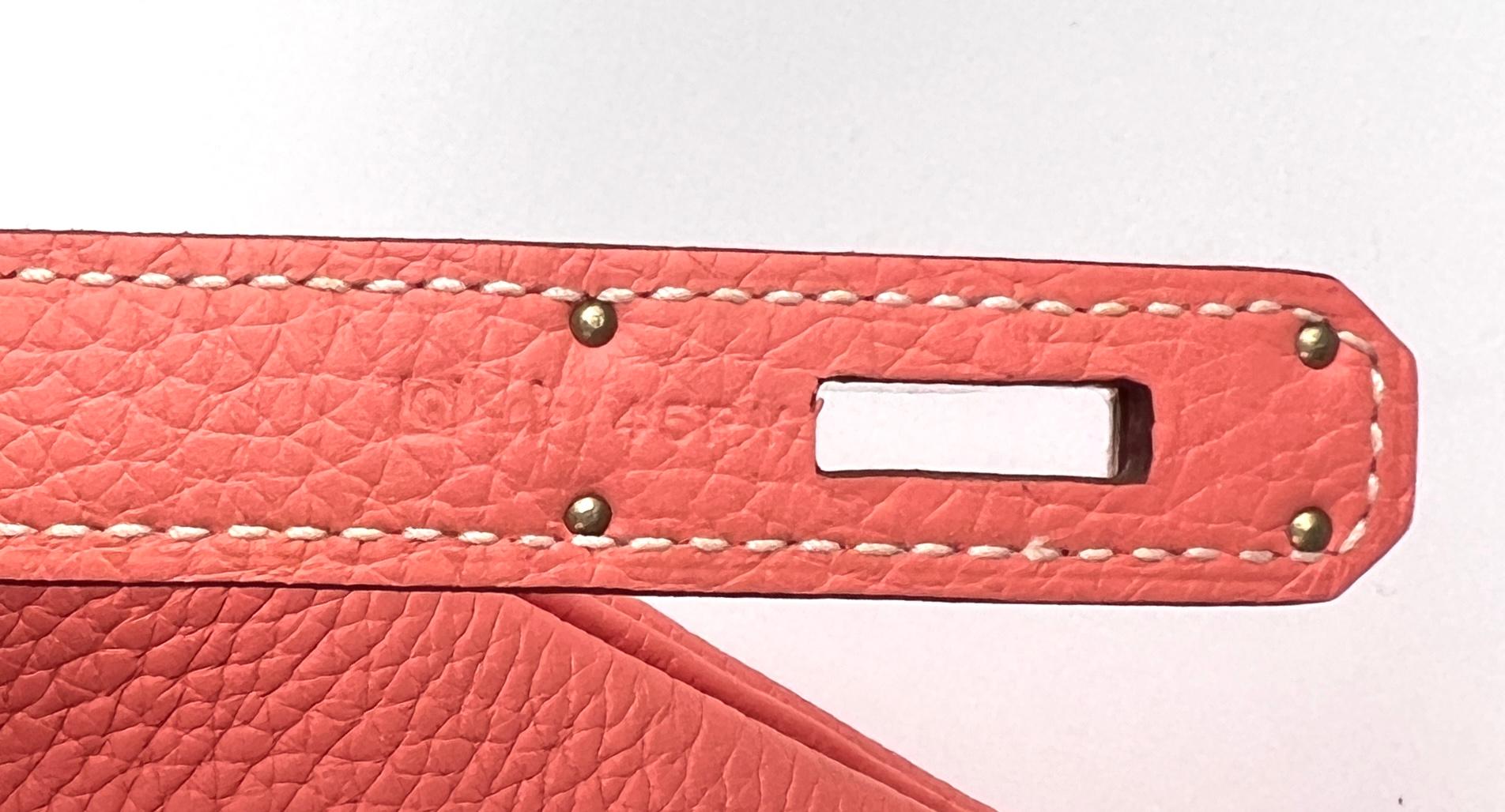 Women's or Men's Hermes Birkin 30 Crevette Orange Pink Leather Palladium Hardware