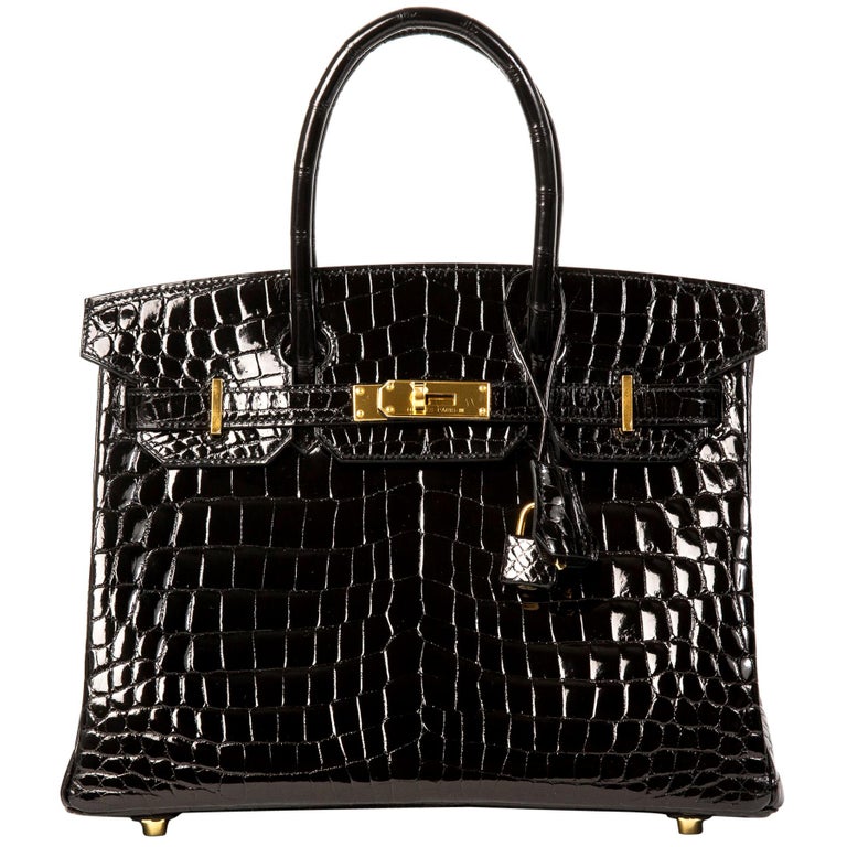 HERMES Matte Niloticus Crocodile Birkin 30 Gris Elephant 665347