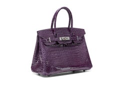Hermès Birkin 30 Crocodile Porosus Lisse Cassis Palladium Hardware