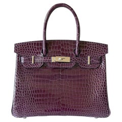 Hermès Birkin 30 Crocodile Porosus Lisse Cassis Palladium Hardware