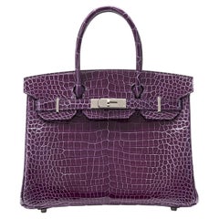 Hermès Birkin 30 Crocodile Porosus Lisse Cassis Palladium Hardware