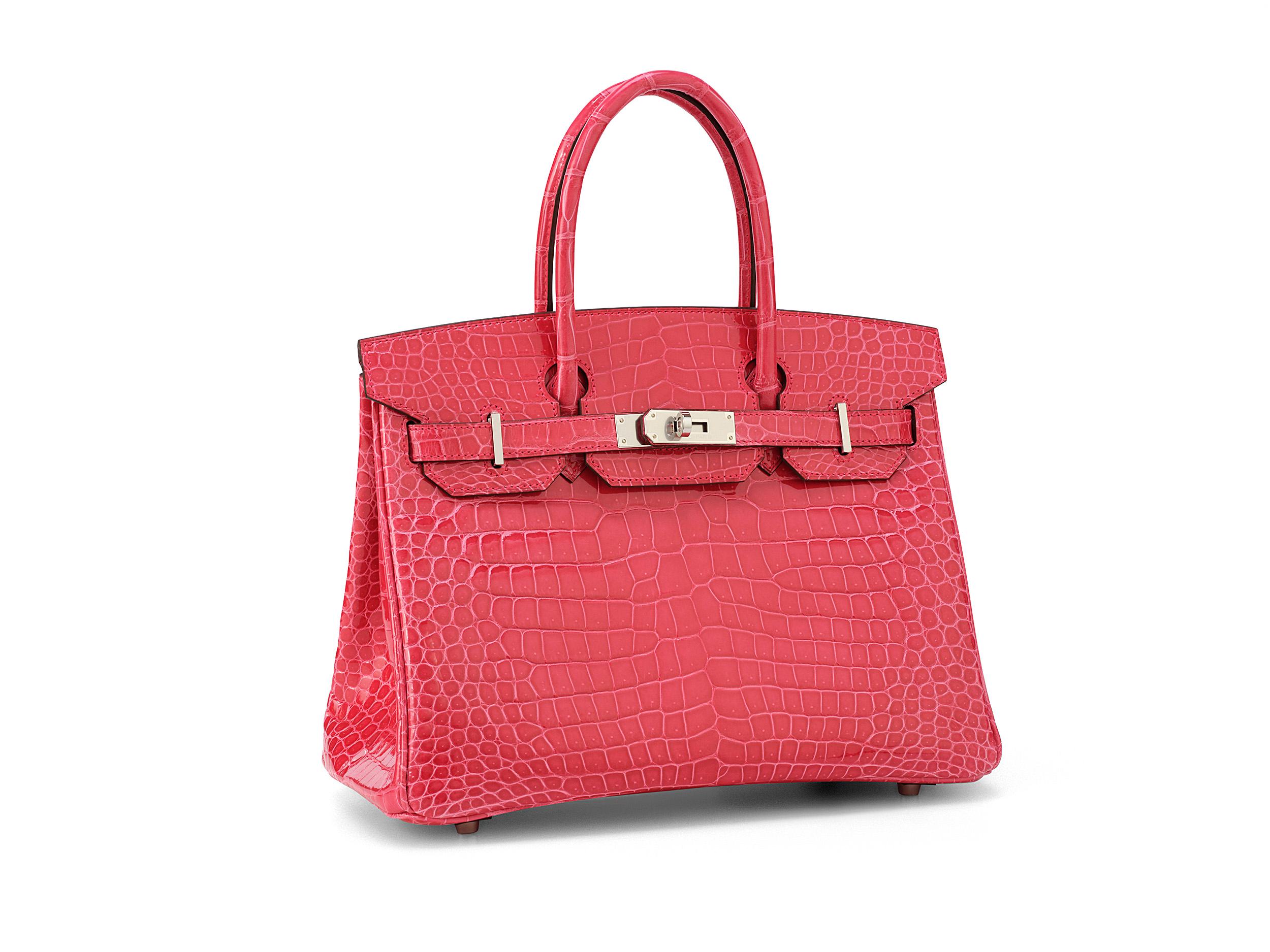 Hermès Birkin 30 in rose extreme and shiny crocodile porosus leather with palladium hardware. The bag is unworn and comes as full set including the original receipt, Cites. Stamp Y (2020) 