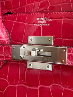 Hermès Birkin 30 Crocodile Porosus Lisse Rose Extreme Palladium Hardware