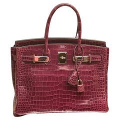Hermes Birkin 30 Crocodile Porosus Purple bag