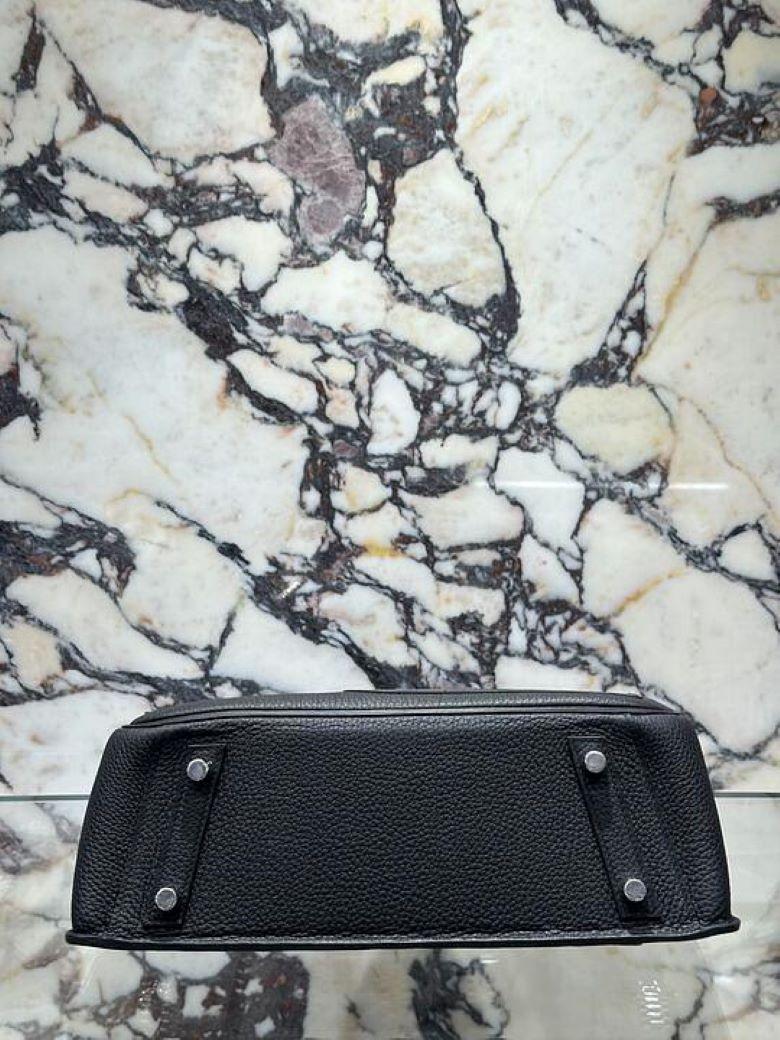 Hermès Noir Birkin 30 En Veau Desordre Togo et Swift Palladium Hardware en vente 2