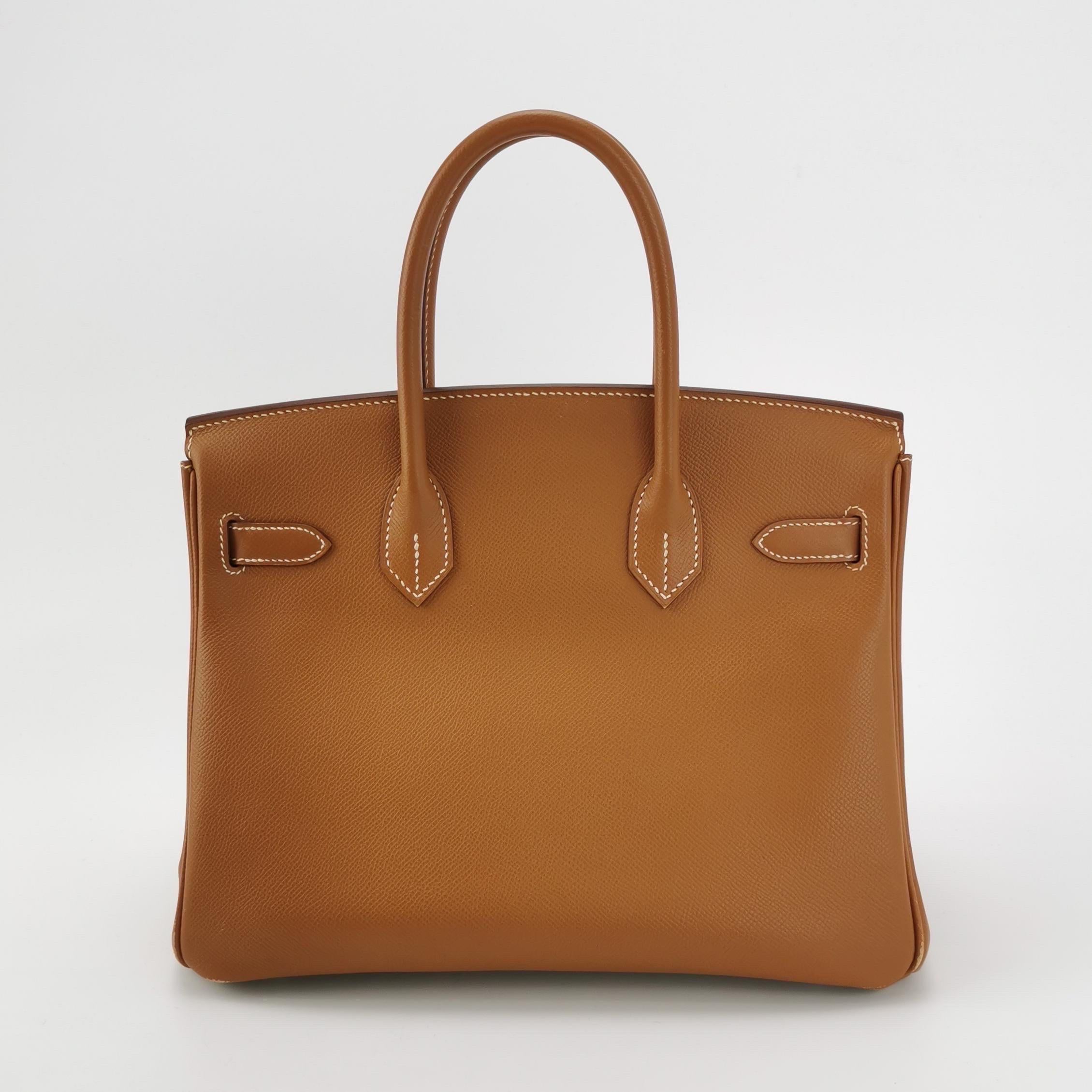 Brown Hermes Birkin 30 Epsom Leather 37 Gold Gold Hardware 2009