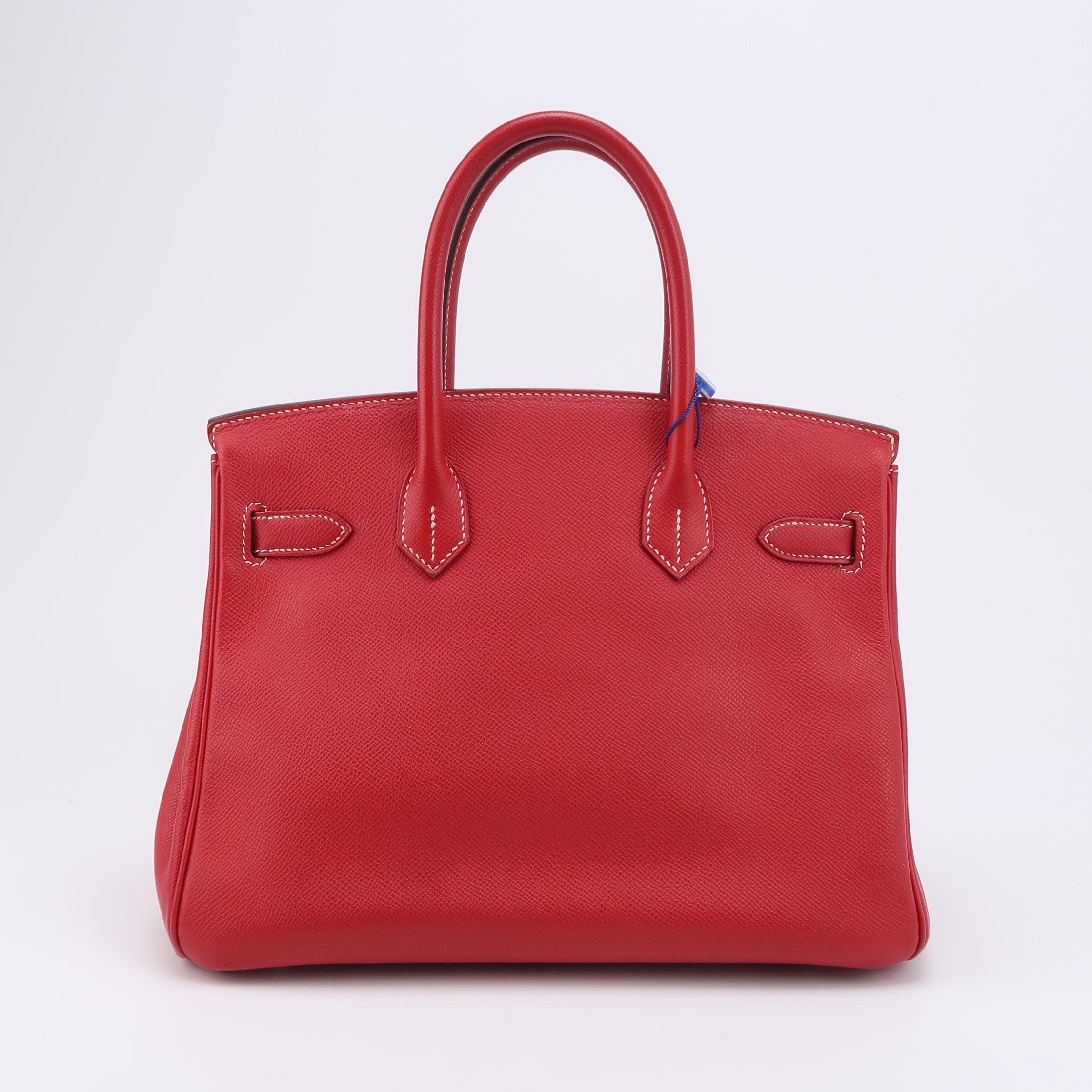 Hermes Birkin 30 Epsom Leather Red Rouge Casaque Gold Hardware 2012 1