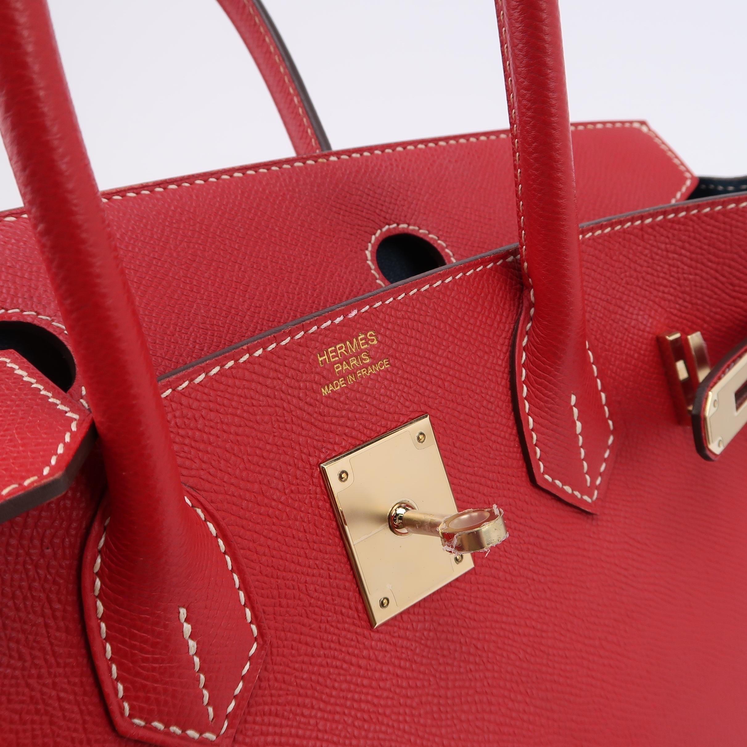 Hermes Birkin 30 Epsom Leather Red Rouge Casaque Gold Hardware 2012 3