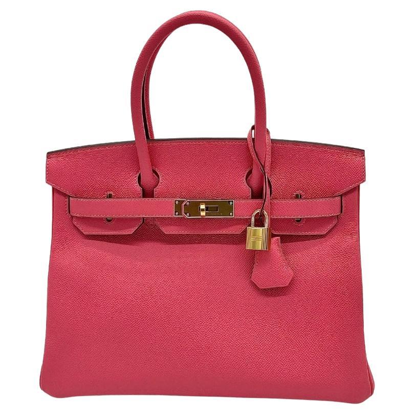 Hermes 8W Rosa Azalee Birkin 30 Herrajes de oro de Epsom