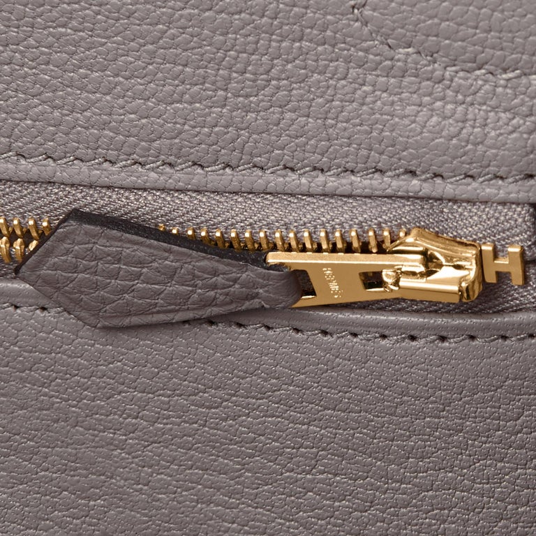 Hermès Birkin 30 Etain Tin Grey Clemence Gold Hardware