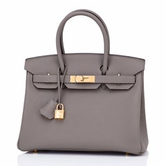 Hermes Birkin 30 Etain Grey Gold Hardware Togo Bag Z Stamp, 2021