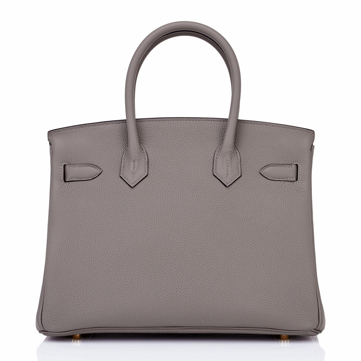 Hermes Birkin 30 Etain Grey Gold Hardware Togo Bag Z Stamp, 2021 1