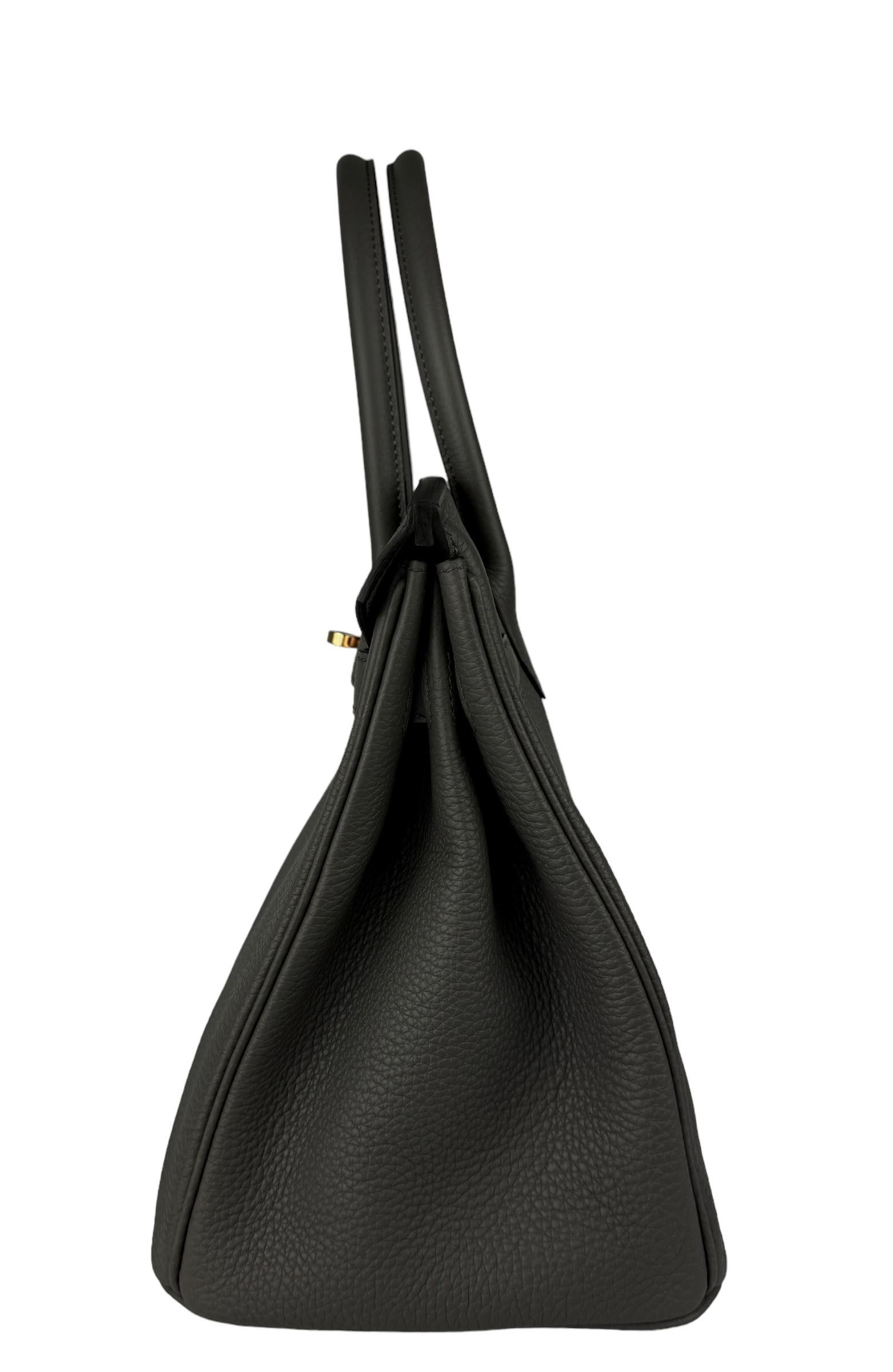 Hermes Birkin 30 Etain Grey Gray Gris Togo Leather Rose Gold Hardware Handbag  For Sale 2