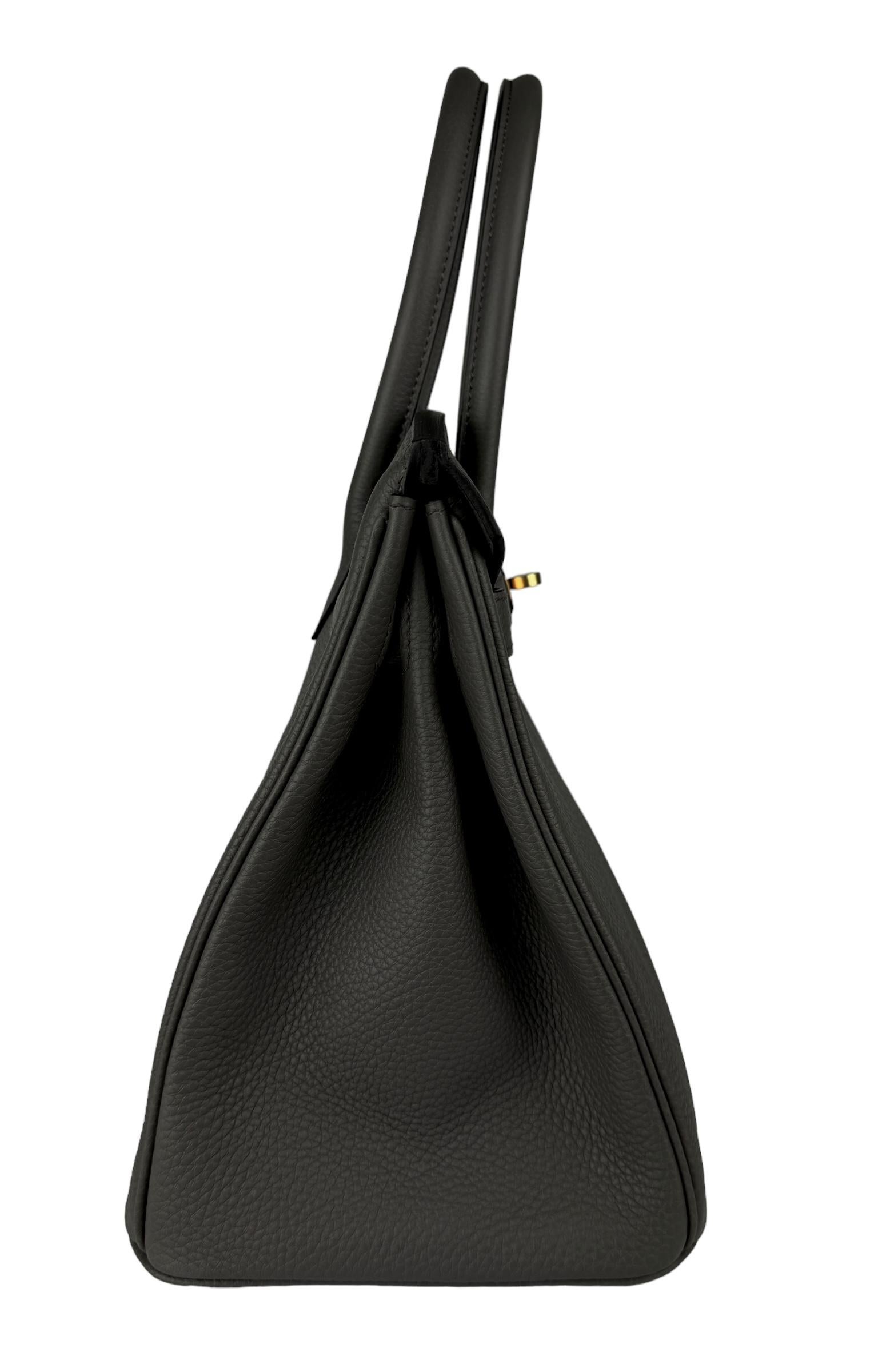 Hermes Birkin 30 Etain Grey Gray Gris Togo Leather Rose Gold Hardware Handbag  For Sale 3