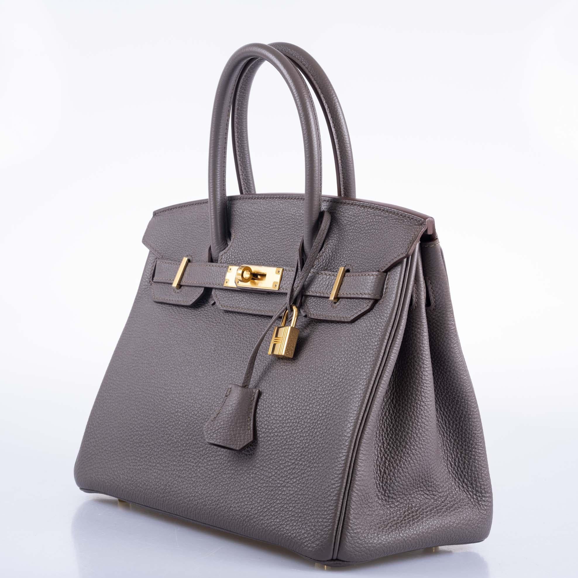 Hermès Birkin 30 Etain Togo with Gold Hardware In Excellent Condition In NYC Tri-State/Miami, NY