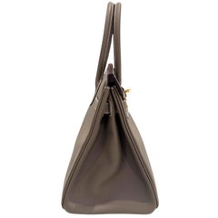 Hermès Birkin 30 Etoupe in pelle Epsom con finiture dorate