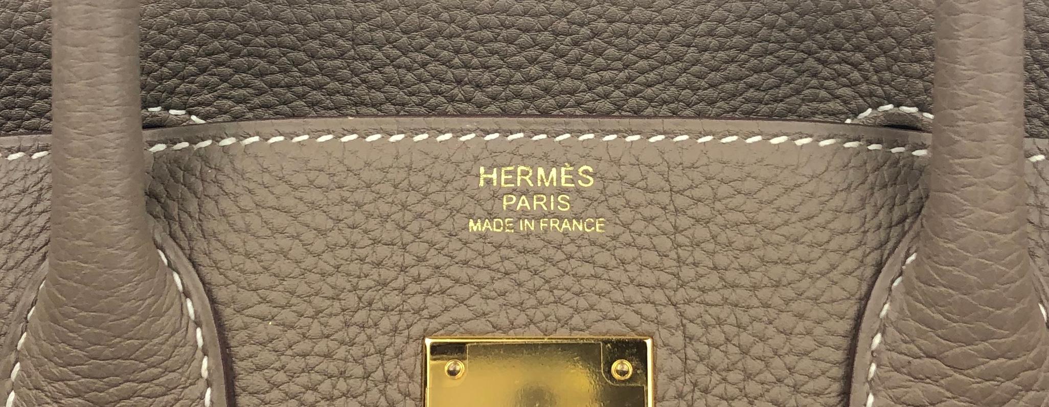 Women's or Men's Hermes Birkin 30 Etoupe Togo Gold Hardware 2017